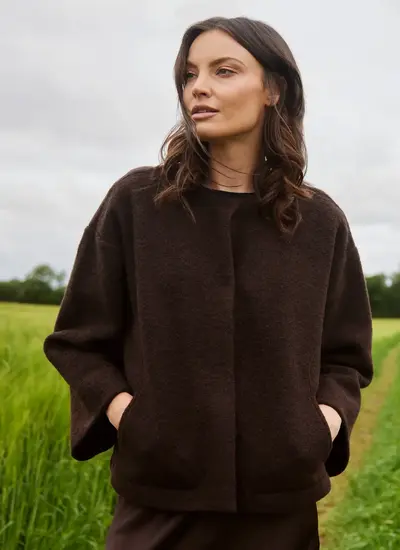 Aideen Wool Poncho Jacket
